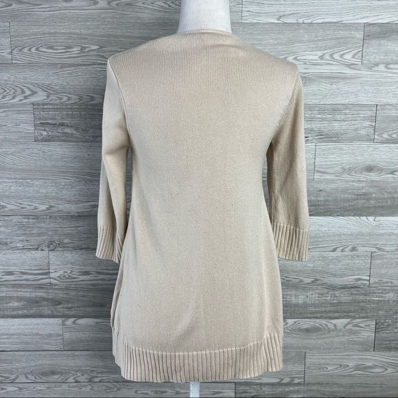 Rip Curl Cream Tan Open Front Knit Cardigan Ocean Sweater Size Small - Picture 6 of 10